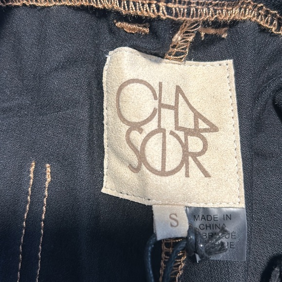 Chaser Corduroy Velour Black Cropped Pants Jeans Size SMALL NWT - Picture 6 of 6